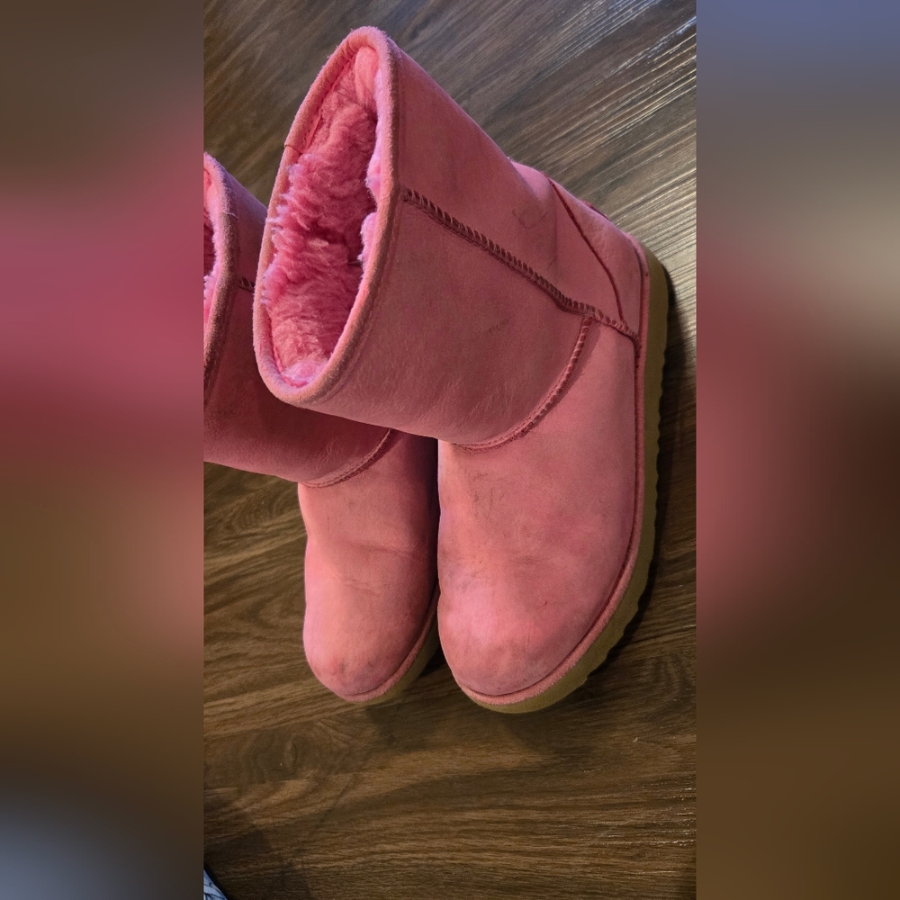 Pink Suede Women's Boots